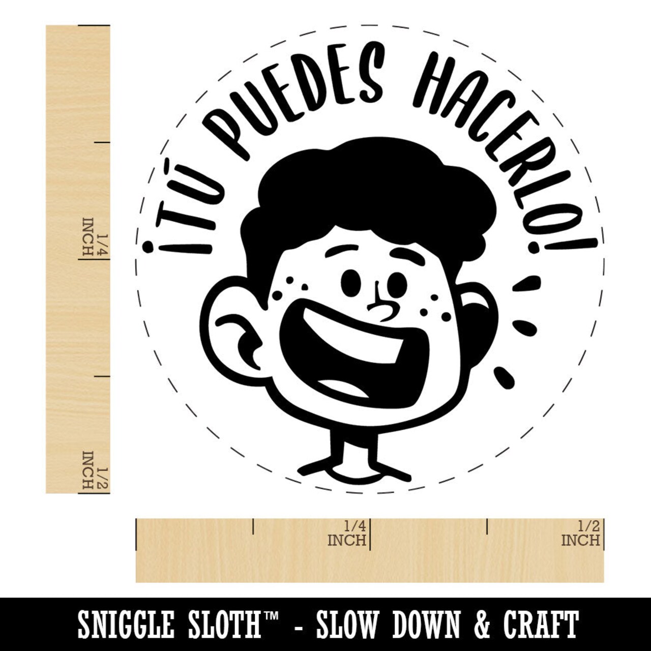 Tu Puedes Hacerlo Spanish You Can Do It Happy Boy Smile Teacher Stamp Self-Inking Rubber Stamp for Stamping Ink Stamper